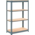 Global Equipment Heavy Duty Shelving 48"W x 24"D x 60"H With 4 Shelves - Wood Deck - Gray 717077